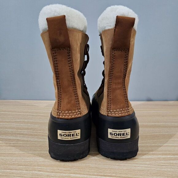Sorel Boot Caribou II Winter Waterproof Womens Buff Tan Leather Size 9 Shoe - Picture 6 of 12